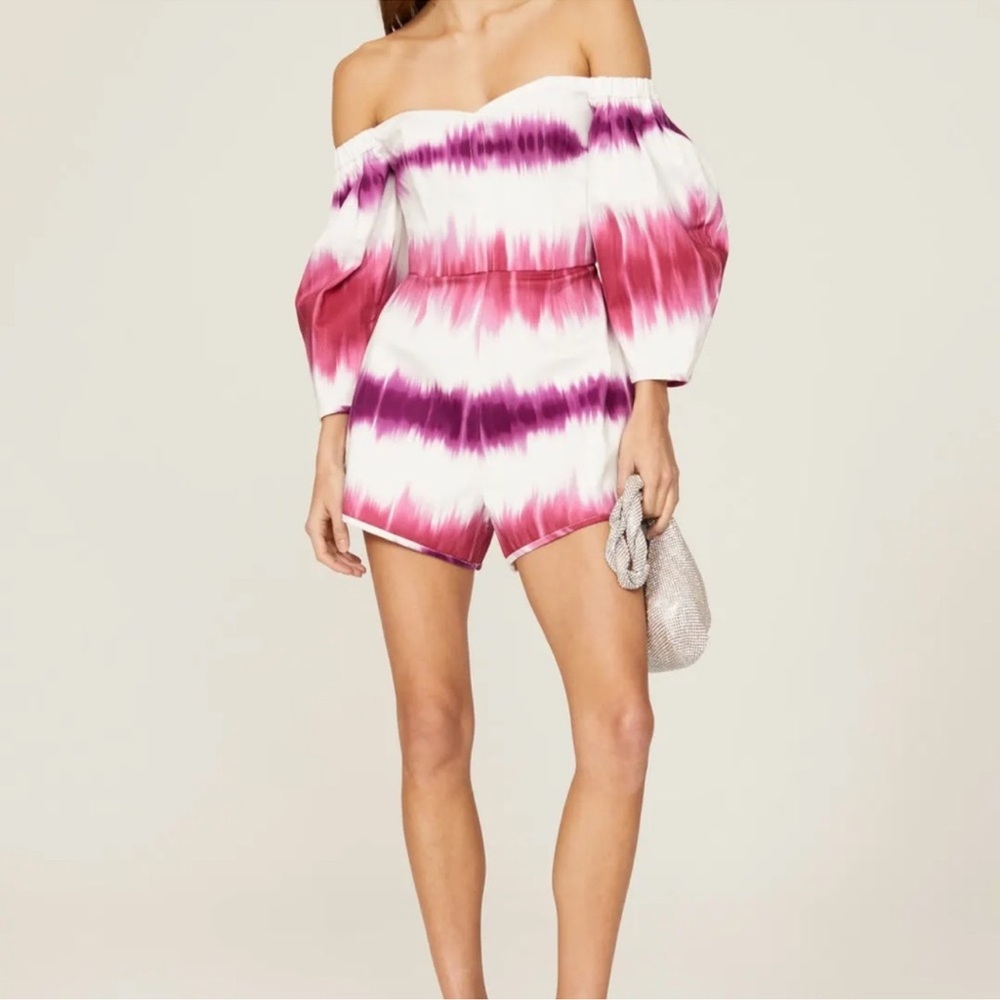 AMUR Ariadne Off the Shoulder Romper – Size 2 – Organic Cotton – With Pockets